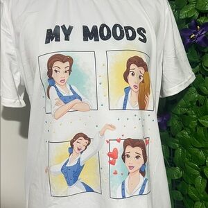 NEW Women’s White Graphic T-Shirt with Cartoon Print Size L